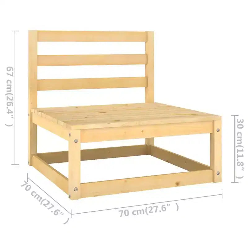 vidaXL Set Salotto in Legno di Pino Naturale, Cuscini Grigi
