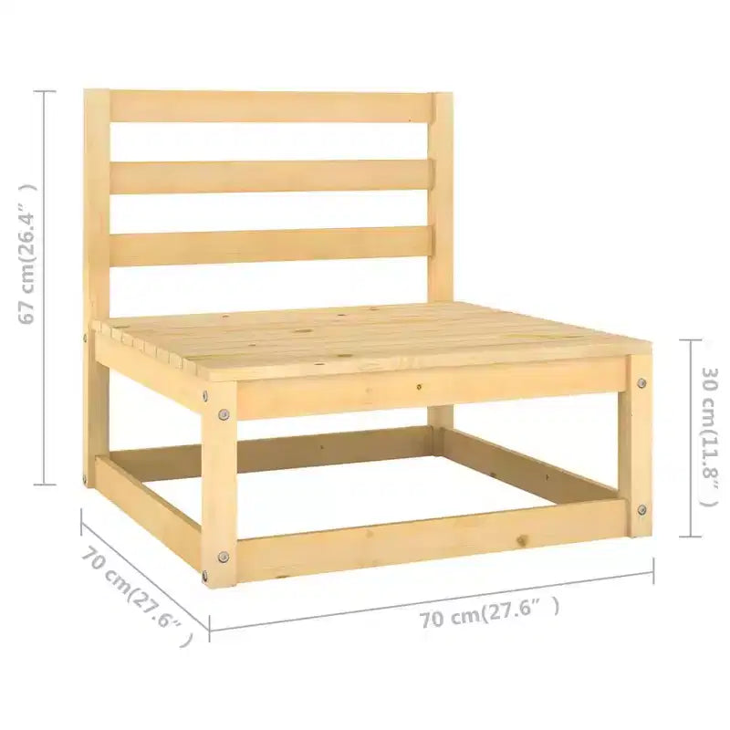 vidaXL Set da Salotto da Giardino Legno naturale