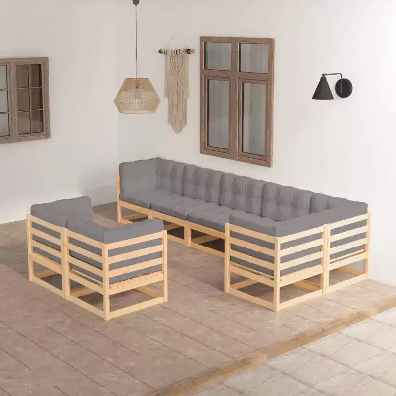 vidaXL Set da Salotto da Giardino Legno naturale