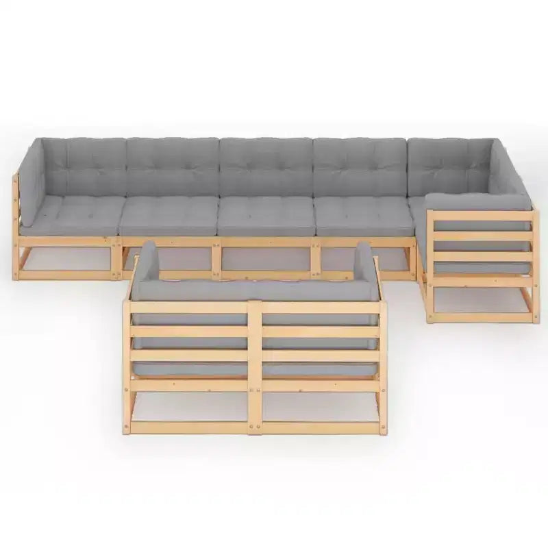 vidaXL Set da Salotto da Giardino Legno naturale