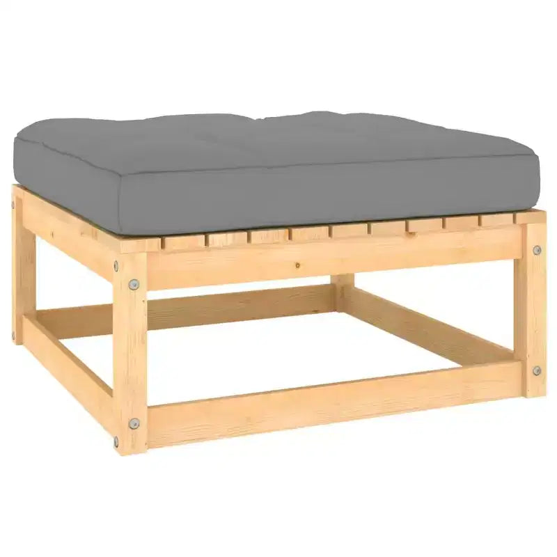 vidaXL Set Divani da Giardino 12 pz Set Mobili da Esterno in Legno Massello di Pino Naturale con Cuscini