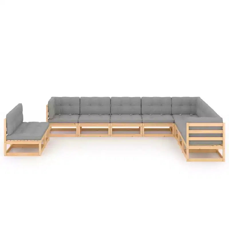 vidaXL Set Divani da Giardino Modulari Quadrati da 70 cm in Pino Massello Naturale