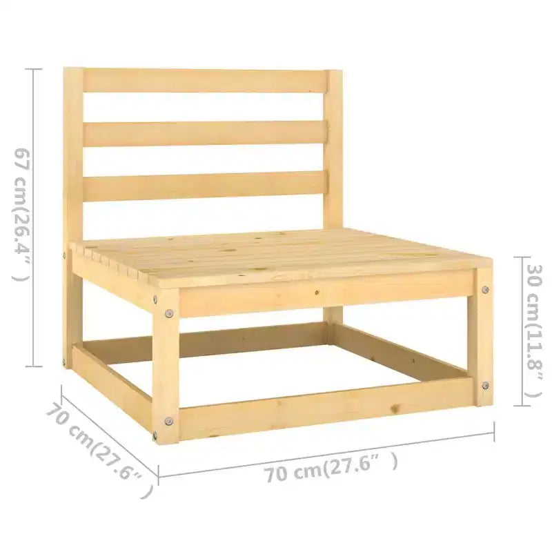 vidaXL Set Divani da Giardino 8 pz. con Cuscini, in Pino Massello, Colore Naturale