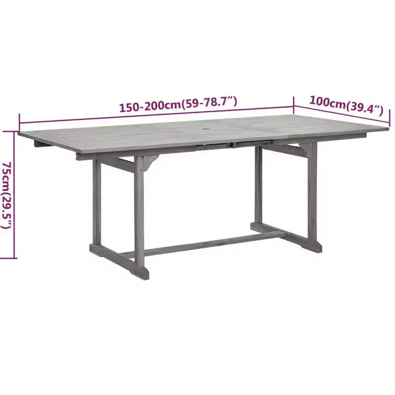 vidaXL Set da pranzo da esterno in legno massello di acacia 7 pezzi da giardino, rettangolare