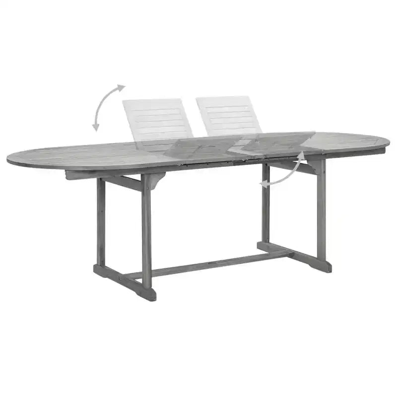 vidaXL Set da pranzo da giardino 7 pz in legno massello di acacia forma ovale/rettangolare