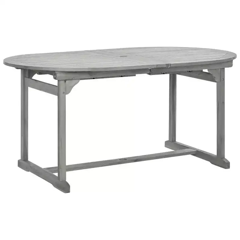 vidaXL Set da pranzo da giardino 7 pz in legno massello di acacia forma ovale/rettangolare