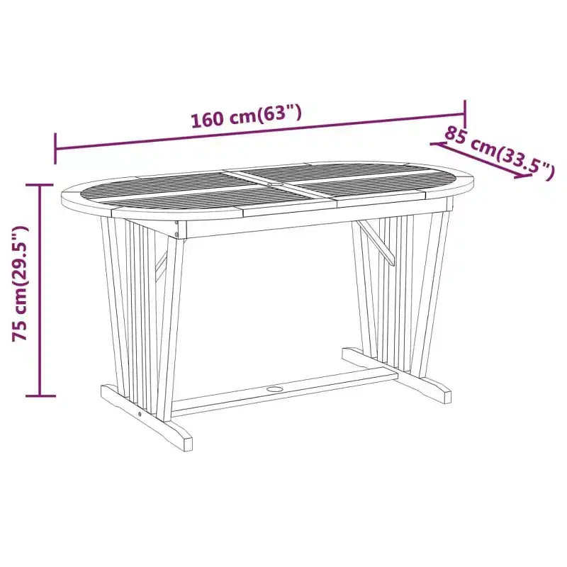 vidaXL Set da pranzo da esterno in legno massello di eucalipto con sedie reclinabili e foro per ombrellone - Set da pranzo da giardino, stile rustico, marrone