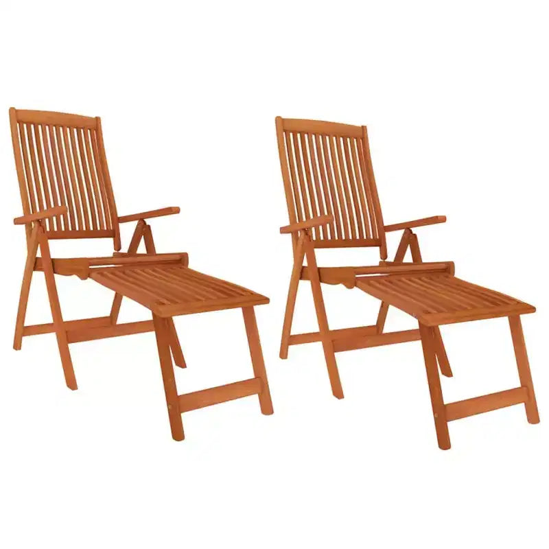 vidaXL Set da pranzo da esterno in legno massello di eucalipto con sedie reclinabili e foro per ombrellone - Set da pranzo da giardino, stile rustico, marrone