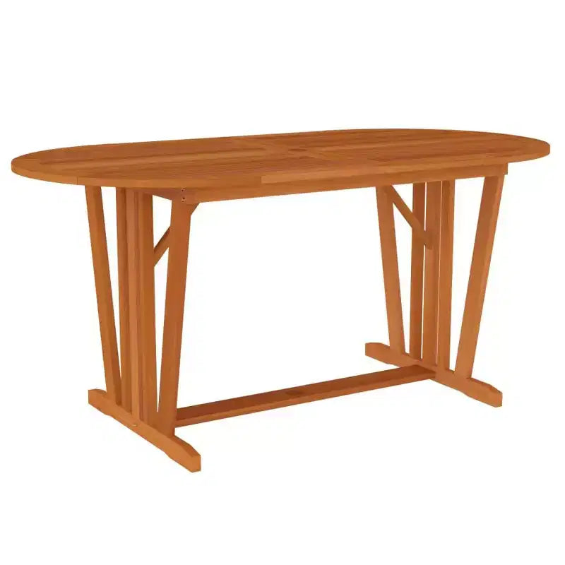 vidaXL Set da pranzo da esterno in legno massello di eucalipto con sedie reclinabili e foro per ombrellone - Set da pranzo da giardino, stile rustico, marrone