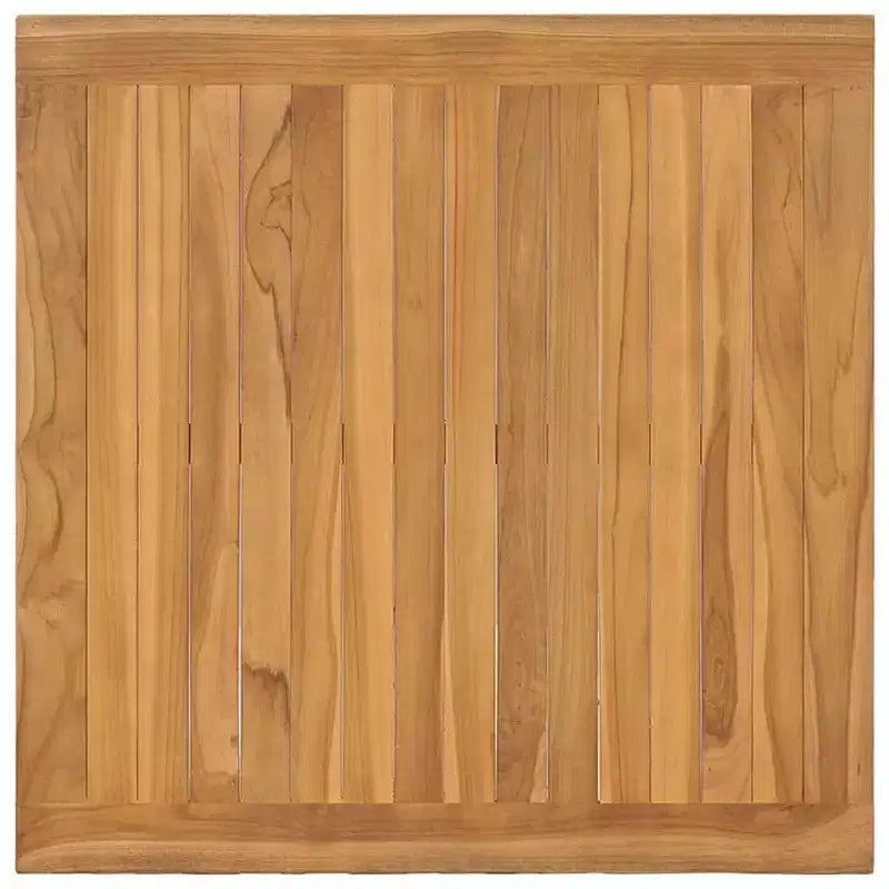 vidaXL Set da pranzo per esterni - Set da patio 3 pezzi, Legno massello di teak, Tavolo quadrato, Stile retrò, Sedie imbottite, Cuscini grigio scuro