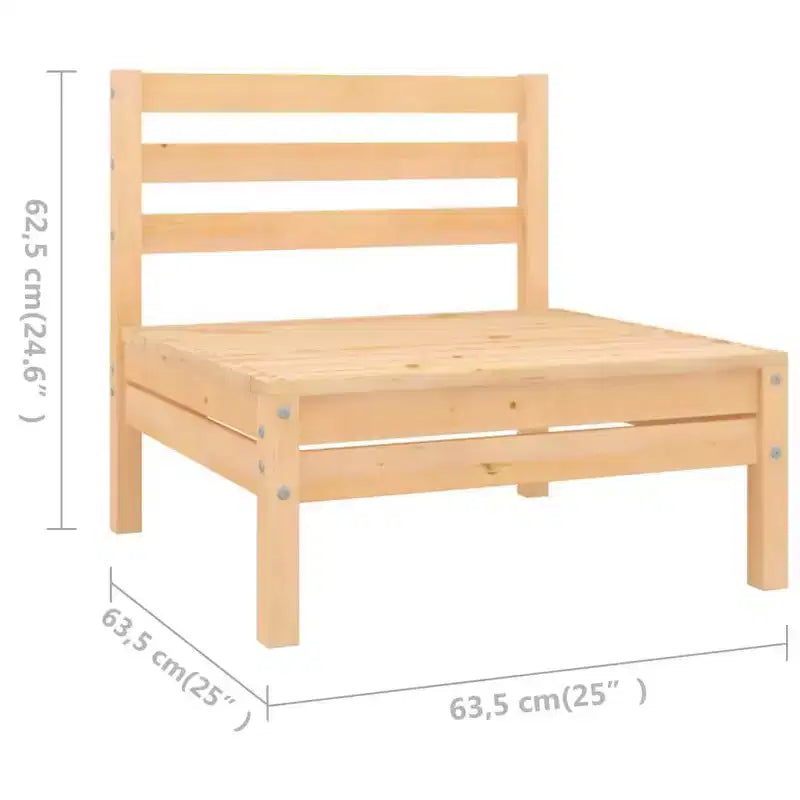 vidaXL Set lounge da giardino Marrone chiaro Legno di pino massello Modulare medio