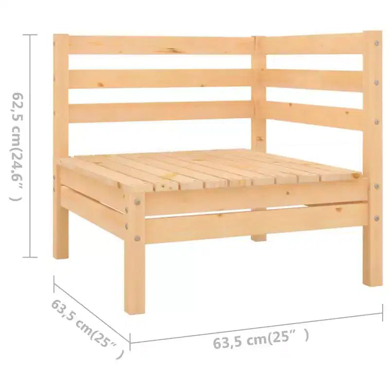 vidaXL Set lounge da giardino Marrone chiaro Legno di pino massello Modulare medio