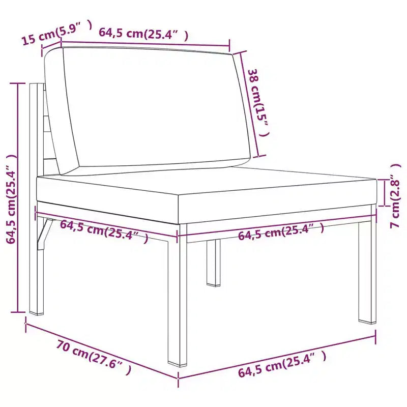 vidaXL Set Lounge da Esterno in Alluminio, Antracite - 10 Pezzi con Cuscini e Guanciali - Resistente alle Intemperie, Facile da Pulire, Design Modulare