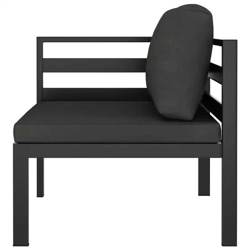 vidaXL Set Lounge da Esterno in Alluminio, Antracite - 10 Pezzi con Cuscini e Guanciali - Resistente alle Intemperie, Facile da Pulire, Design Modulare