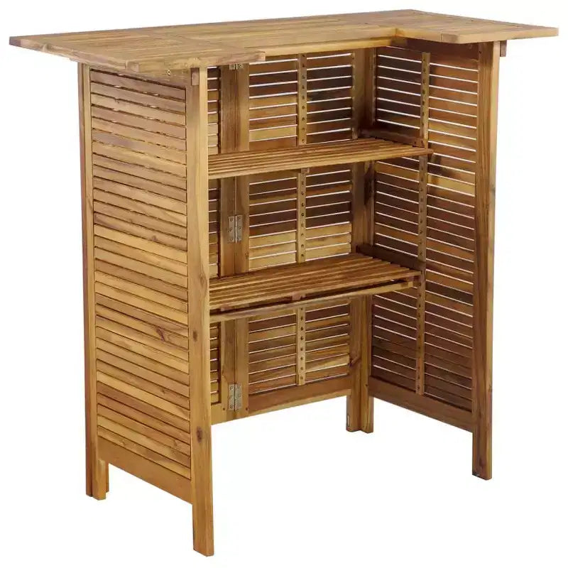 vidaXL Set da bar da giardino Marrone Legno massello di acacia Poggiapiedi medio