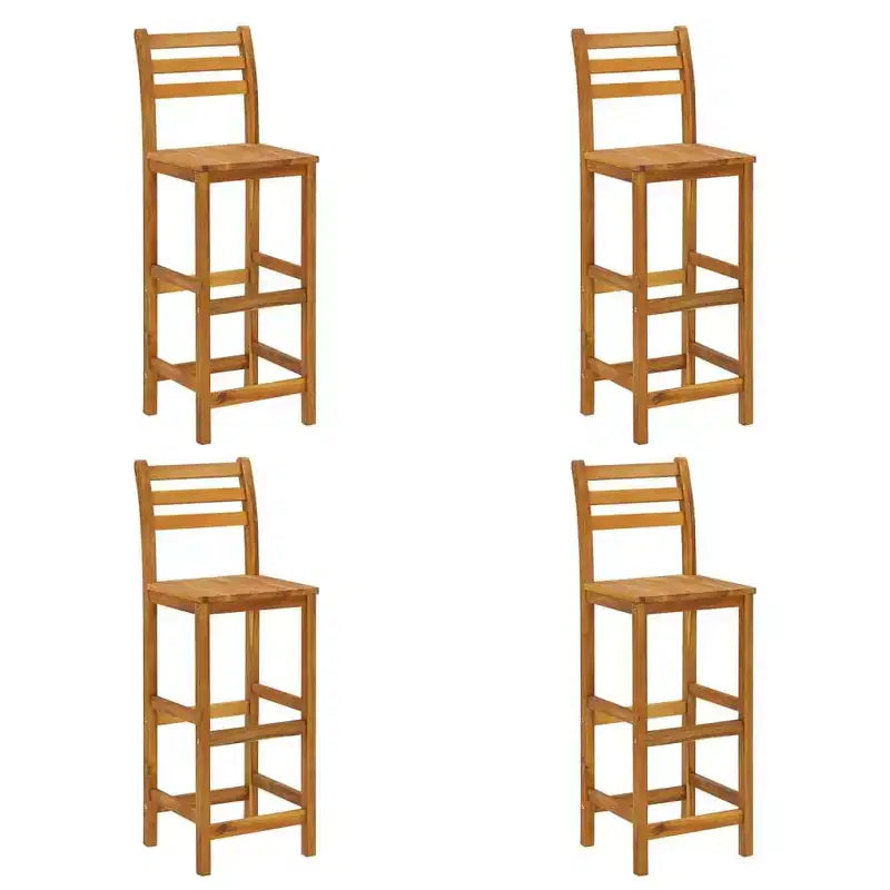 vidaXL Set da bar da giardino Marrone Legno massello di acacia Poggiapiedi medio
