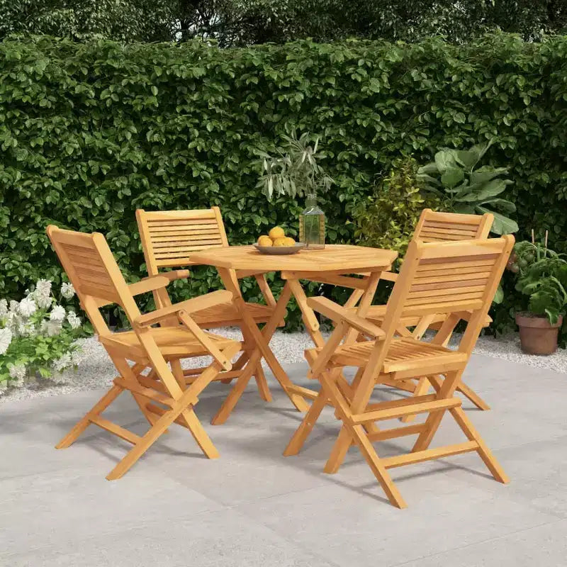 vidaXL Set da pranzo da giardino Teak Legno massello di teak Piccolo pieghevole