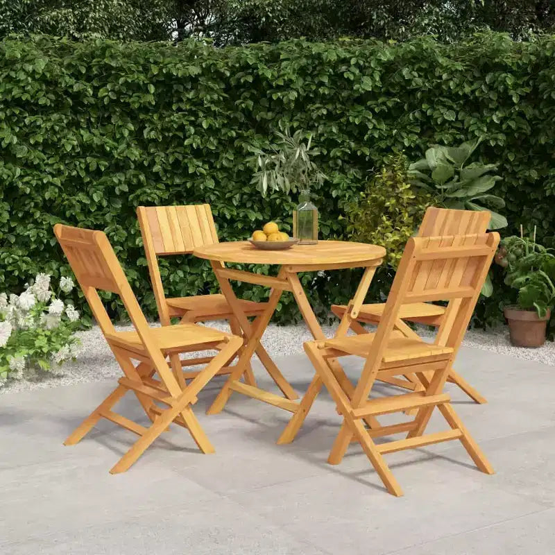 vidaXL Set da pranzo da esterno tavolo e sedie 5 pz in legno massello di teak