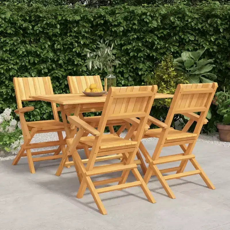 vidaXL Set da Pranzo da Giardino in Teak Naturale Legno Massello di Teak Pieghevole