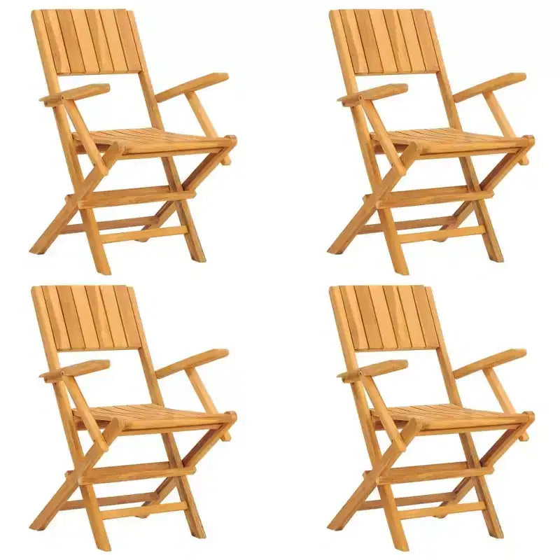 vidaXL Set da Pranzo da Giardino in Teak Naturale Legno Massello di Teak Pieghevole