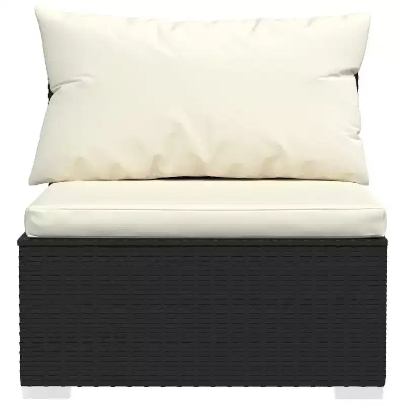 vidaXL Set da Salotto da Giardino Nero con cuscini color crema