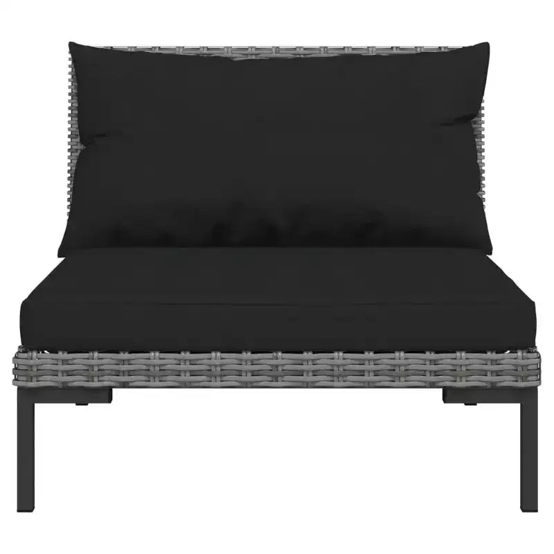 vidaXL Set da Salotto da Esterno a 14 Pezzi Divano Sezionale Grigio Scuro in Poly Rattan con Cuscini per Giardino/Patio/Terrazza