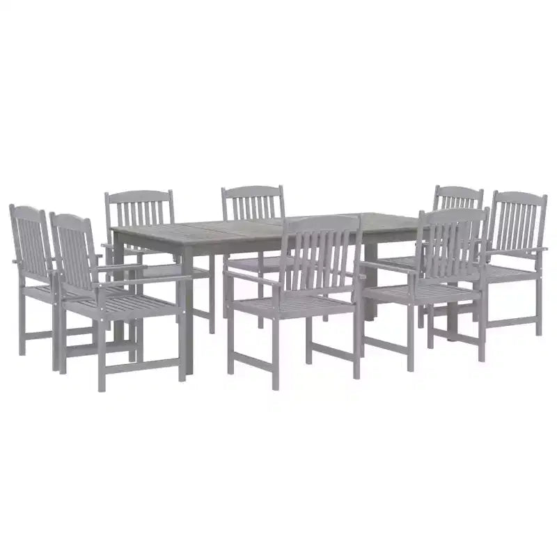 vidaXL Set da Pranzo per Patio Tavolo e Sedie Mobili in Legno Massello di Acacia Grigio