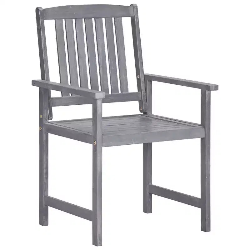 vidaXL Set da Pranzo per Patio Tavolo e Sedie Mobili in Legno Massello di Acacia Grigio