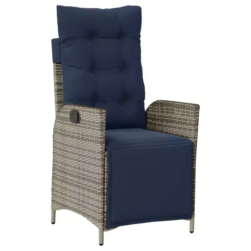 vidaXL Set da Pranzo da Esterno 7 pz con Cuscini in Poly Rattan Grigio