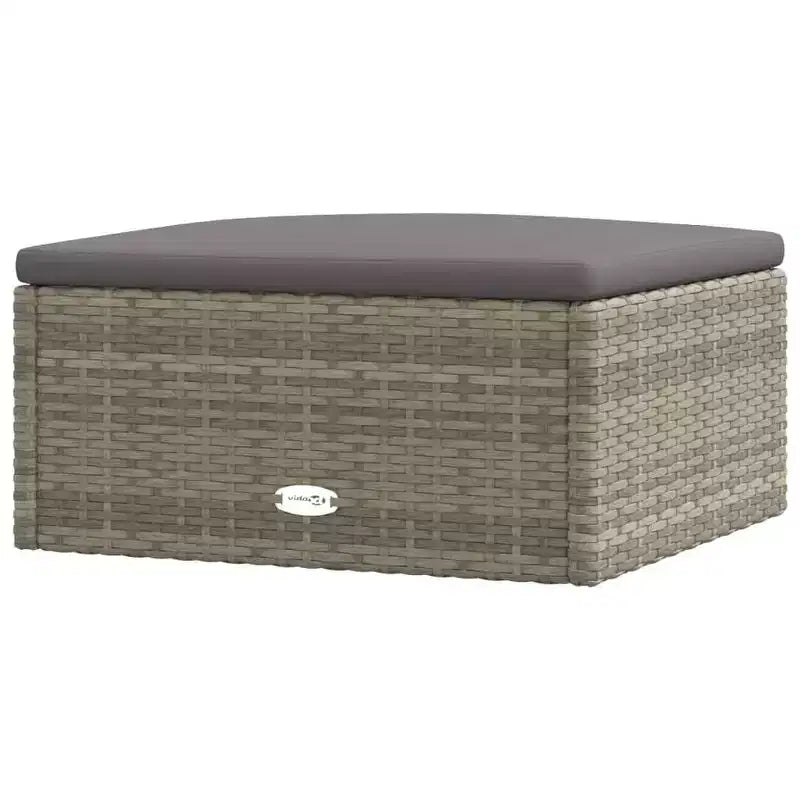 vidaXL - Set di mobili da giardino da 7 pezzi - Divano componibile in polyrattan grigio con cuscini - Sedute modulari per esterni - Sedili regolabili