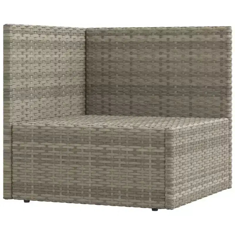 vidaXL - Set di mobili da giardino da 7 pezzi - Divano componibile in polyrattan grigio con cuscini - Sedute modulari per esterni - Sedili regolabili