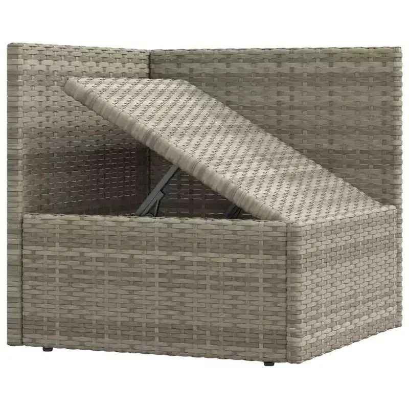 vidaXL - Set di mobili da giardino da 7 pezzi - Divano componibile in polyrattan grigio con cuscini - Sedute modulari per esterni - Sedili regolabili