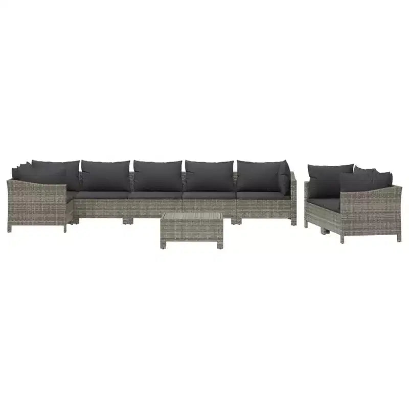 vidaXL Set Mobili da Giardino Set Divani Poltrone con Cuscini Rattan Sintetico Grigio