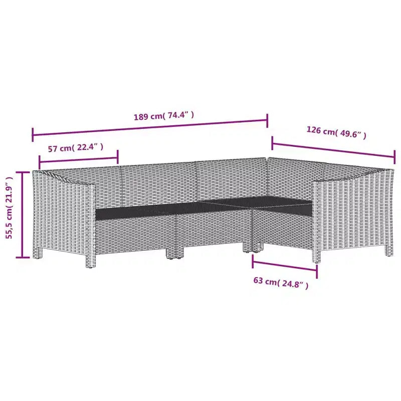 vidaXL Set Mobili da Giardino Set Divani Poltrone con Cuscini Rattan Sintetico Grigio
