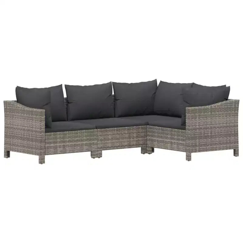 vidaXL Set Mobili da Giardino Set Divani Poltrone con Cuscini Rattan Sintetico Grigio