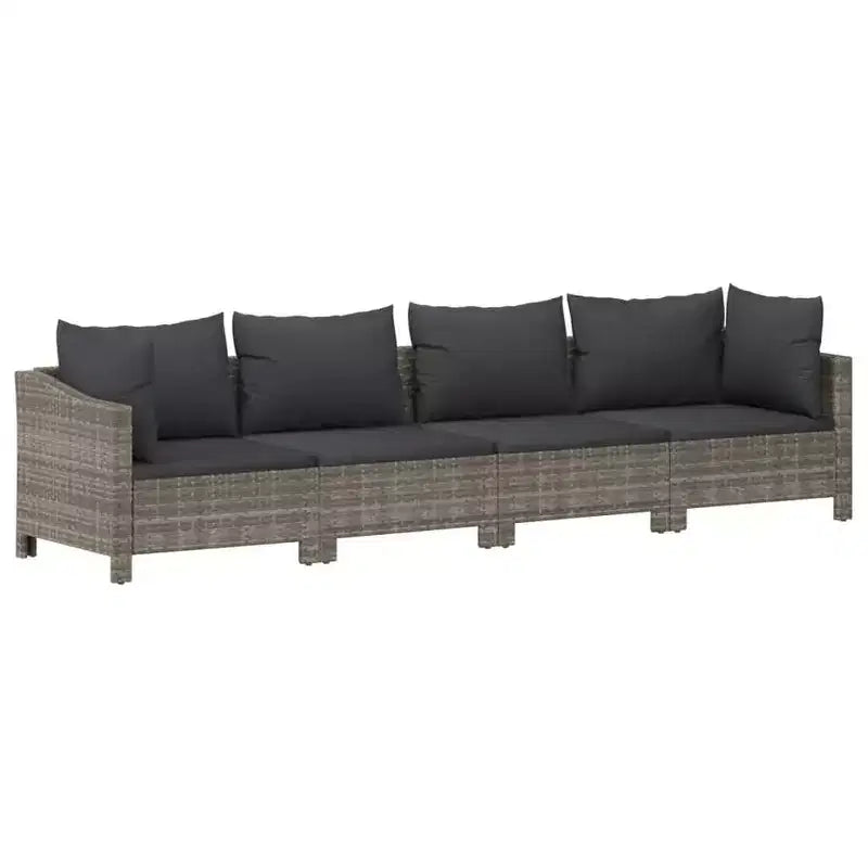 vidaXL Set Mobili da Giardino Set Divani Poltrone con Cuscini Rattan Sintetico Grigio