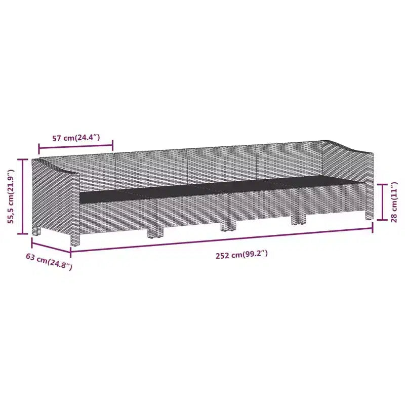 vidaXL Set Mobili da Giardino Set Divani Poltrone con Cuscini Rattan Sintetico Grigio
