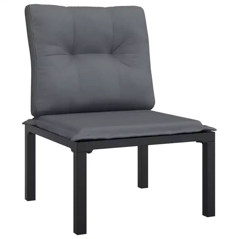 vidaXL Set salotto da esterno per giardino divano nero e grigio in polyrattan