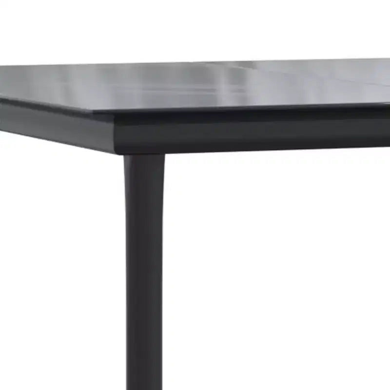vidaXL Set da pranzo da giardino nero in polyrattan, acciaio, vetro temperato - Lunghezza tavolo 63 4 articoli