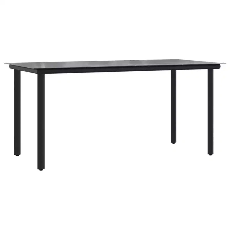 vidaXL Set da pranzo da giardino impilabile standard in polirattan e acciaio nero - Lunghezza tavolo 63