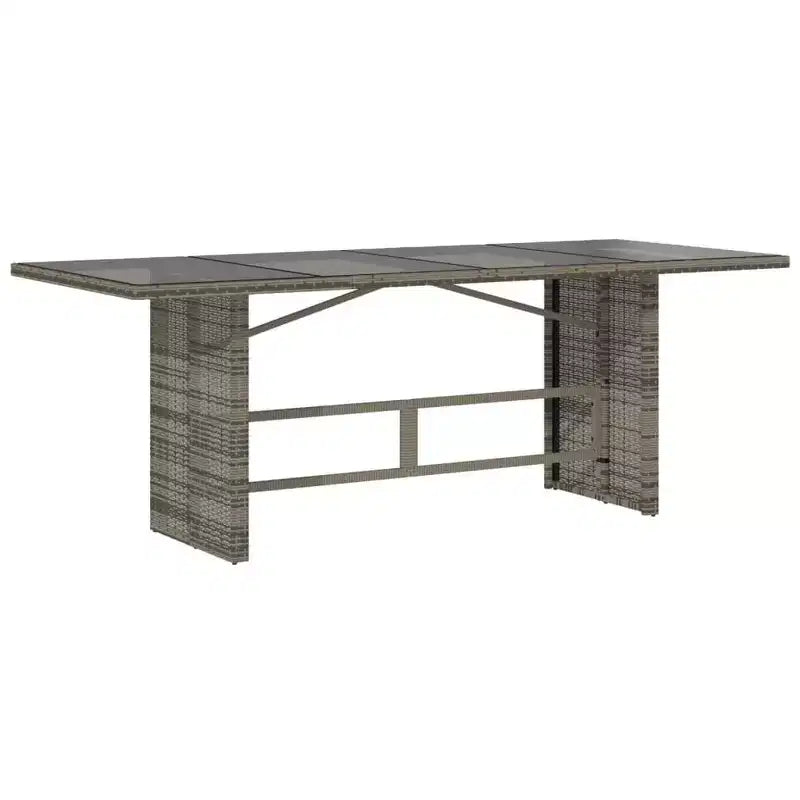 vidaXL Set da Pranzo da Giardino 7 Pezzi in Polyrattan Grigio con Cuscini Blu Scuro - Sedie Reclinabili Regolabili e Tavolo con Piano in Vetro Temperato per Giardino/Esterni/Balcone