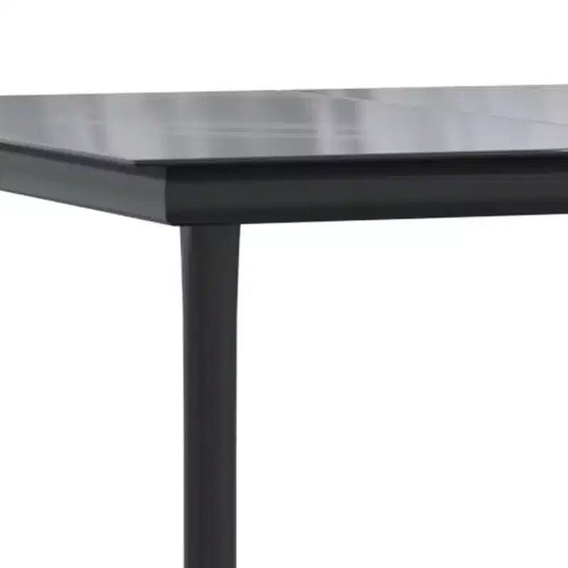 vidaXL Set da pranzo da giardino nero in polyrattan, acciaio verniciato a polvere, vetro - 63 Lunghezza tavolo grigio 4