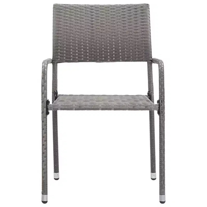 vidaXL Set da pranzo da giardino nero in polyrattan, acciaio verniciato a polvere, vetro - 63 Lunghezza tavolo grigio 4