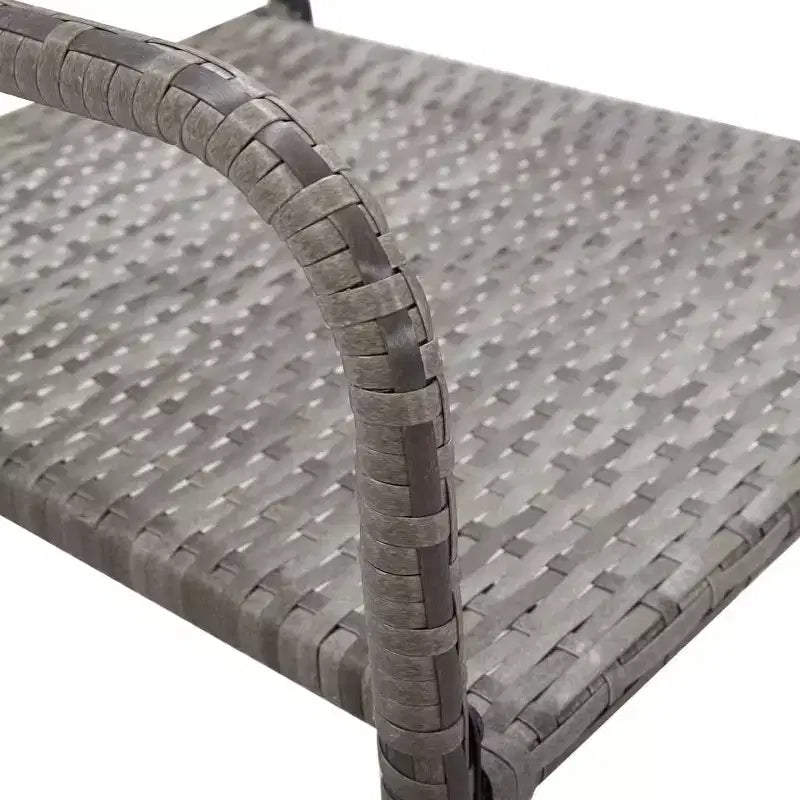 vidaXL Set da pranzo da giardino nero in polyrattan, acciaio verniciato a polvere, vetro - 63 Lunghezza tavolo grigio 4