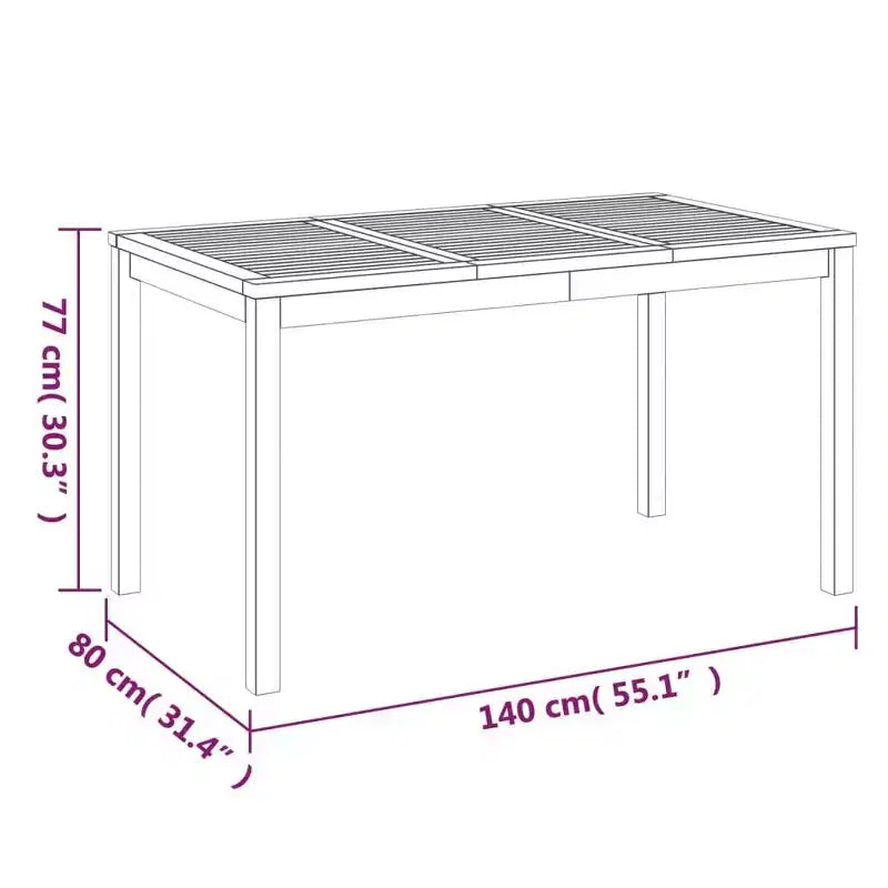 vidaXL Set da pranzo da giardino in legno massello di teak levigato, colore: Naturale