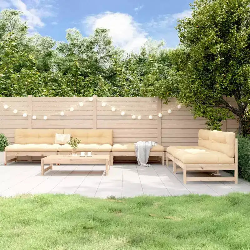 vidaXL Set da Salotto da Esterno 6 Pezzi - Legno Massello di Pino - Arredamento da Giardino Modulare per Giardino, Terrazza, Balcone