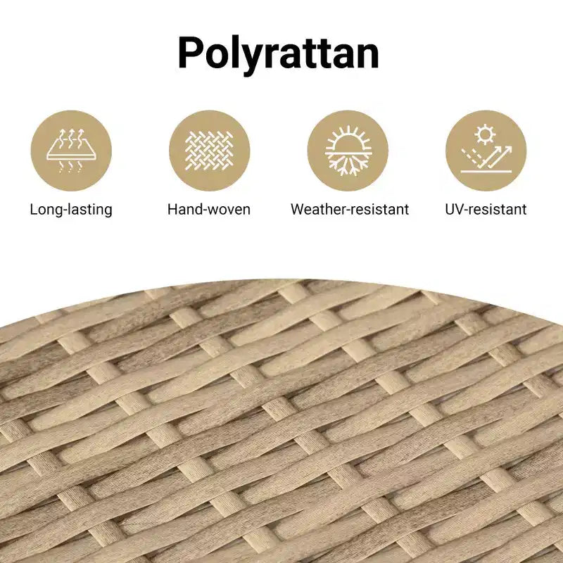 vidaXL Set Divani da Giardino Beige Rattan PE L:250 cm Materiali Resistenti ai Raggi UV