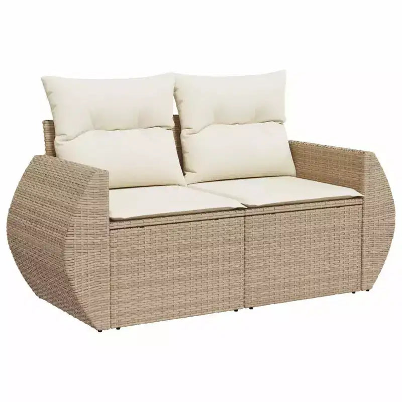 vidaXL Set Divani da Giardino Beige Rattan PE L:250 cm Materiali Resistenti ai Raggi UV