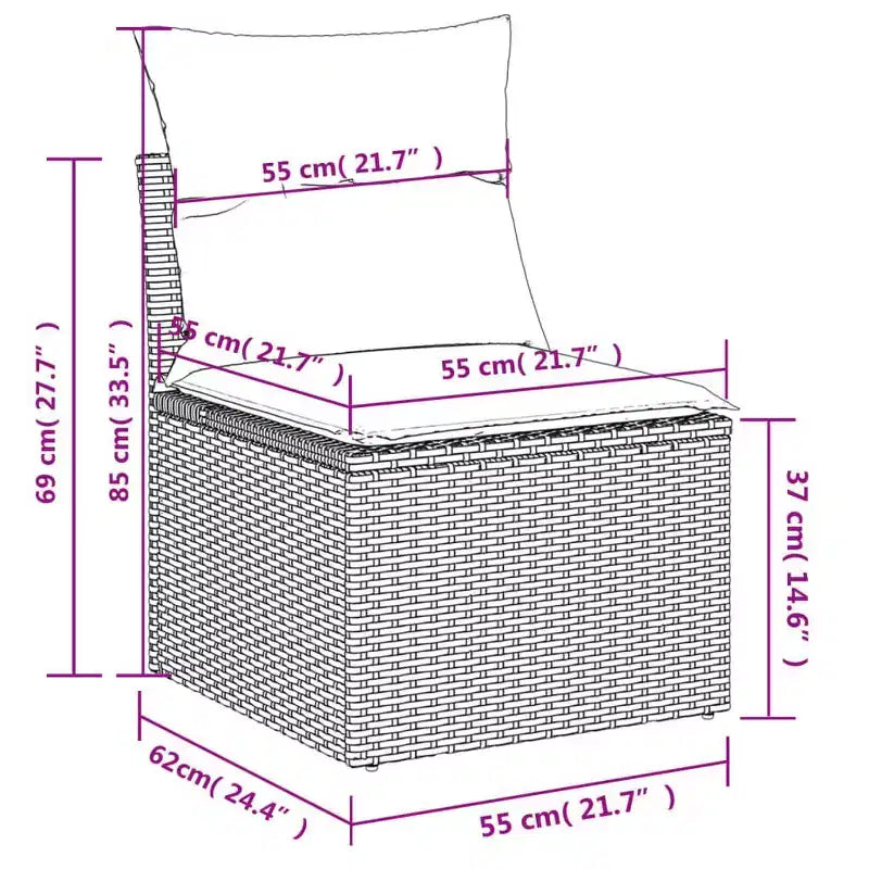 vidaXL Set Divani da Giardino Beige Rattan PE L:250 cm Materiali Resistenti ai Raggi UV