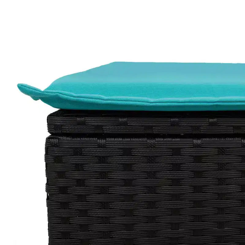 vidaXL Set di Divani da Giardino Nero in Rattan PE 3 Pezzi con Fodere Rimovibili